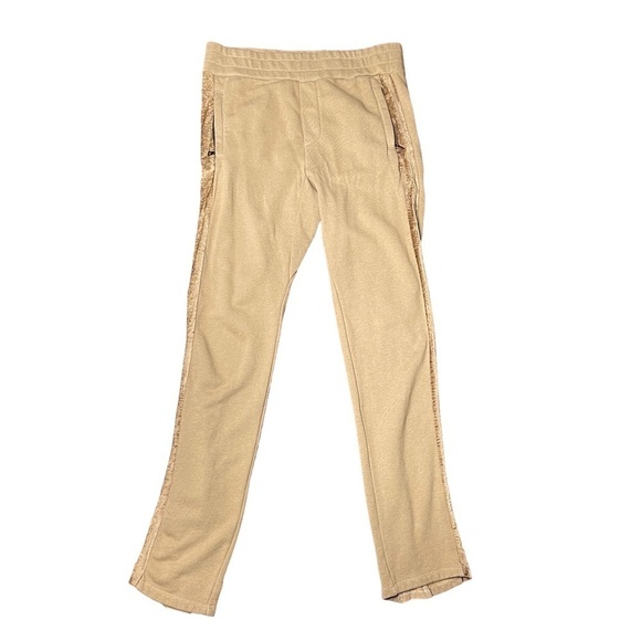 Cotton Citizen Tan Sweatpants with Velvet Stripe Trim Women's XL - Picture 1 of 9